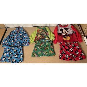 Mickey Mouse Roadster Races (2T), TMNT Turtles (2T) & Red Mickey (3T) Pajamas